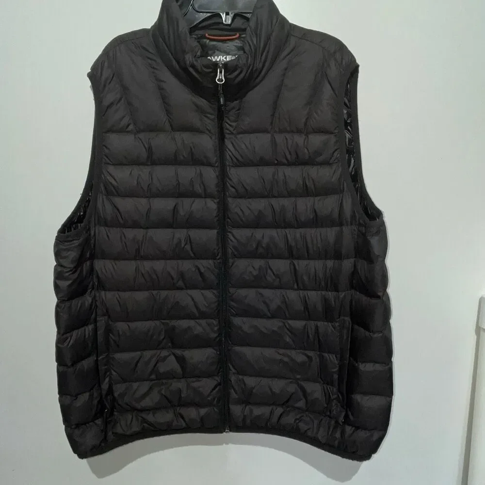 Hawke & Co Men's Black Performance Packable Full Zip Down‎ Puffer Vest Size XL